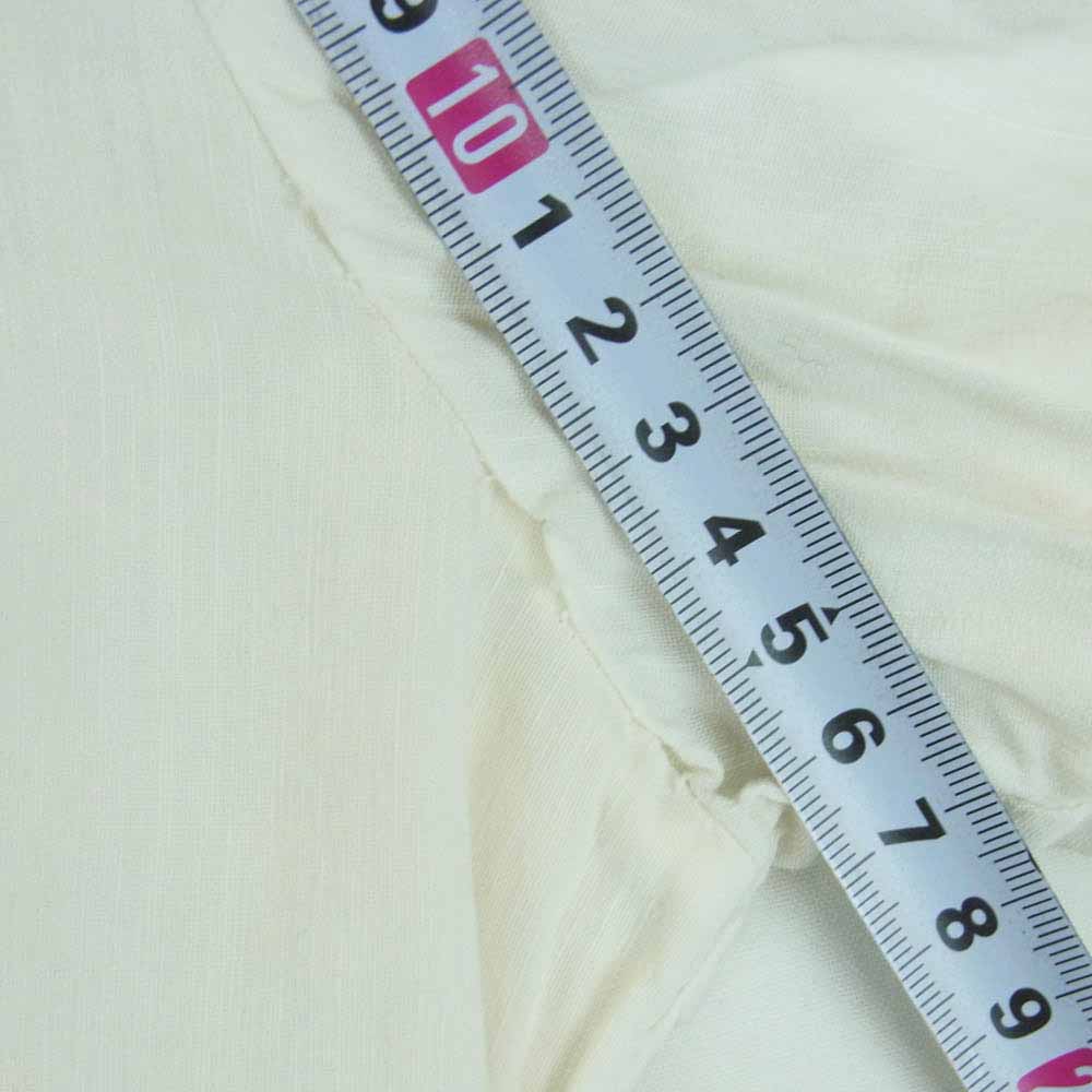 AKM エイケイエム S009 ハーフボタン カプリ シャツ 日本製 オフホワイト系 L【中古】