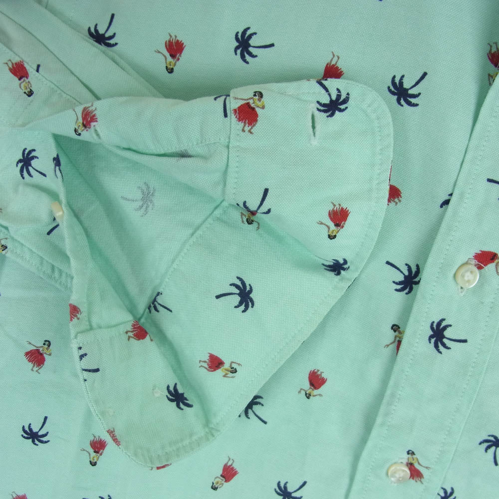 SUN SURF サンサーフ SS24815 HULA DANCER COTTON HAWAIIAN SHIRT フラダンス コットン ハワイアン アロハ シャツ ライトブルー系 M【中古】