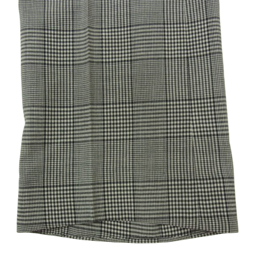 CELINE セリーヌ 23SS 2P032709T エディスリマン ウール フレア チェック センタープレス パンツ グレンチェック スラックス ブラック系 46【中古】