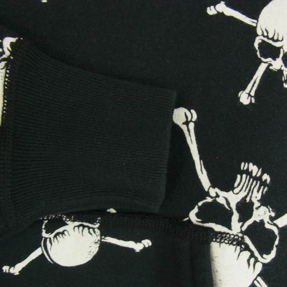 SAINT MICHAEL セントマイケル 23AW SM-A23-0000-C11 SA_CRW SWT SKULL スカル プリント プルオーバー パーカー ブラック系 M【極上美品】【中古】