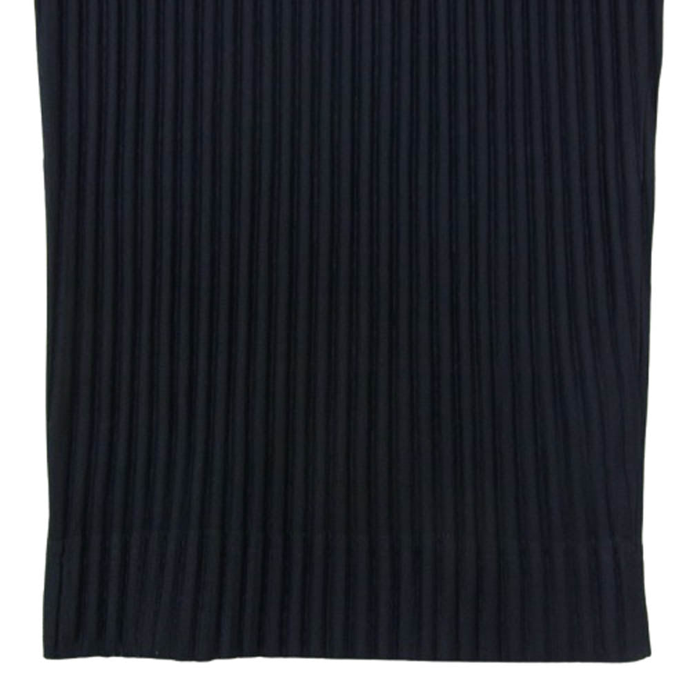 HOMME PLISSE ISSEY MIYAKE オム プリッセ イッセイミヤケ HP55JF150 BASICS プリーツ ストレート ロング パンツ ネイビー系 3【中古】