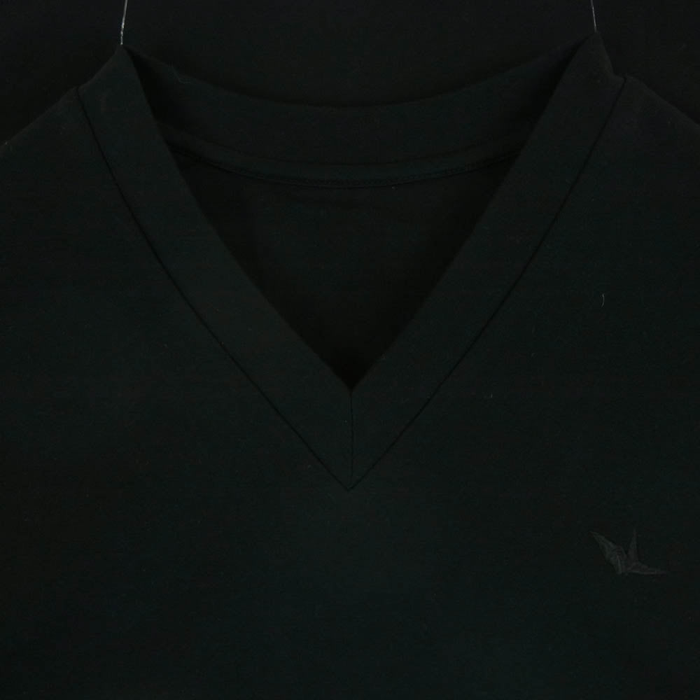 1piu1uguale3 ウノピュウノウグァーレトレ MRT343 COT398 MIDDLE V-NECK Vネック 半袖 Tシャツ ブラック系 4【中古】