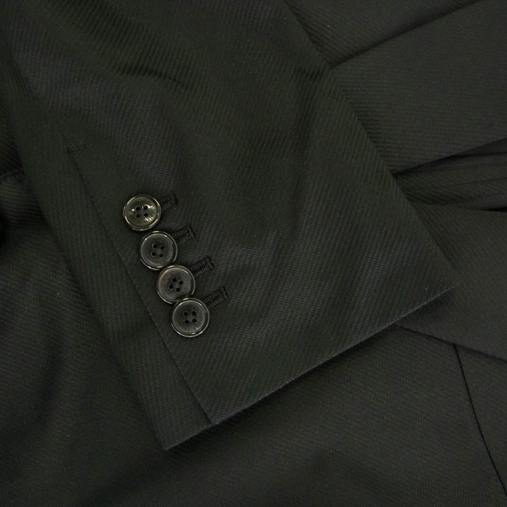1piu1uguale3 ウノピュウノウグァーレトレ MRB667 MRP613 セットアップ RIB JACKET RIB SLACKS スーツ リブ 2Bテーラードジャケット スラックスパンツ ブラック系 V【美品】【中古】