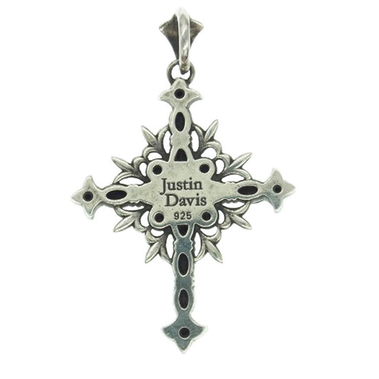 Justin Davis ジャスティンデイビス SPJ196 ST.POPE JOHN Pendant ラインストーン クロス ペンダントトップ ブラック系 シルバー系【中古】