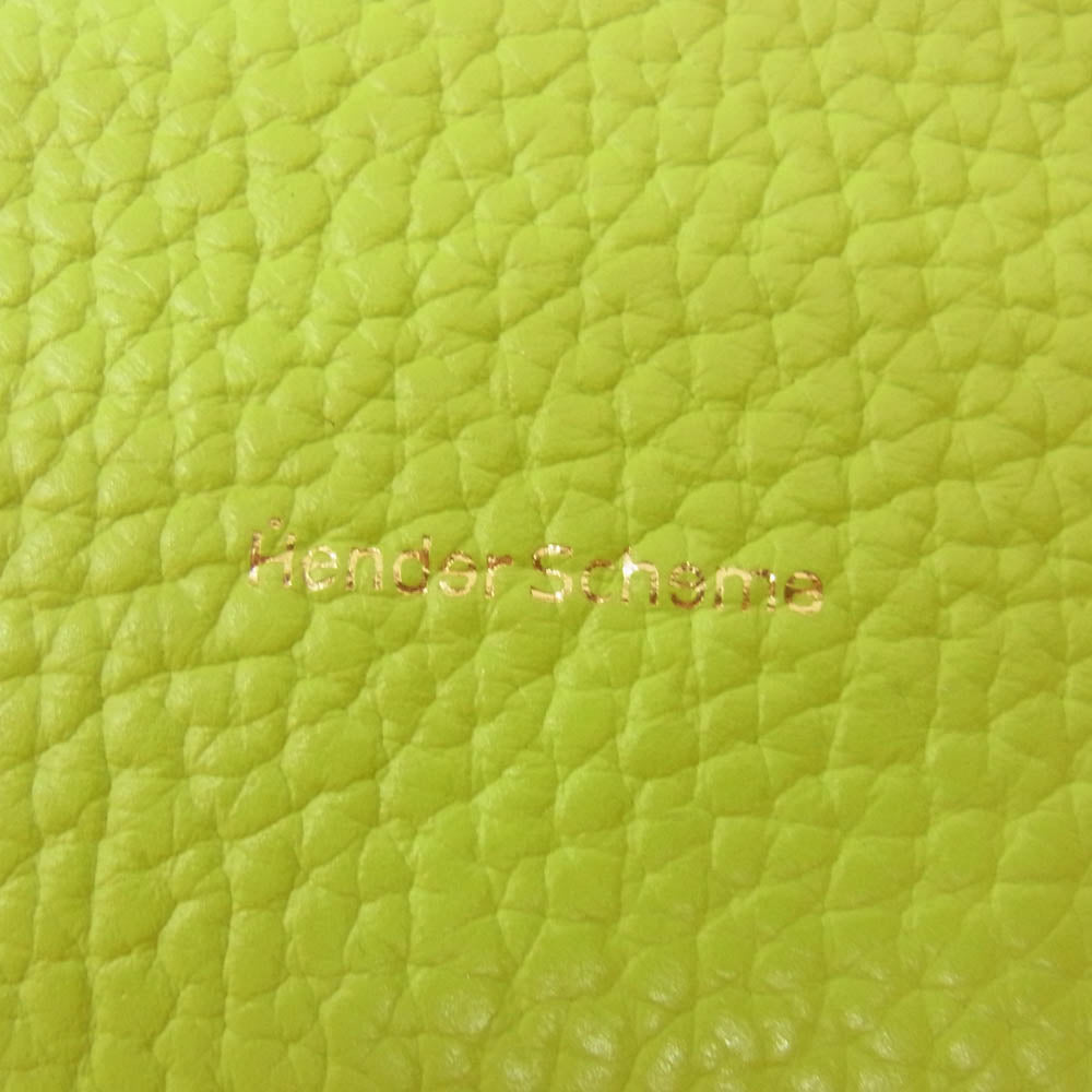 Hender Scheme エンダースキーマ 2WAY zacc ザック シボ型 エンボス加工 レザー ショルダーバッグ トートバッグ ライトグリーン系【中古】