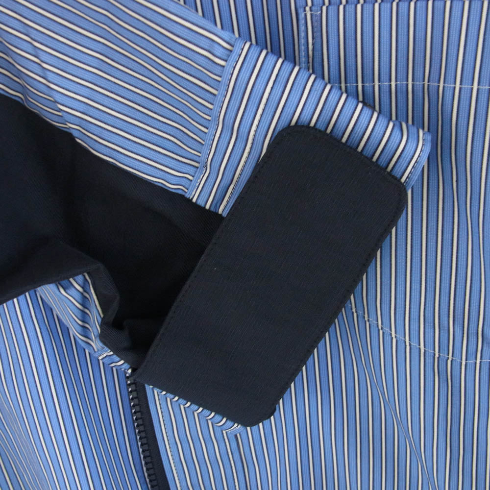 Sacai サカイ 25SS 25-03724M Poplin x Taslan Nylon Shirt BLUE STRIPE×NAVY ストライプ 長袖 切替え シャツ ブルー系 3【極上美品】【中古】