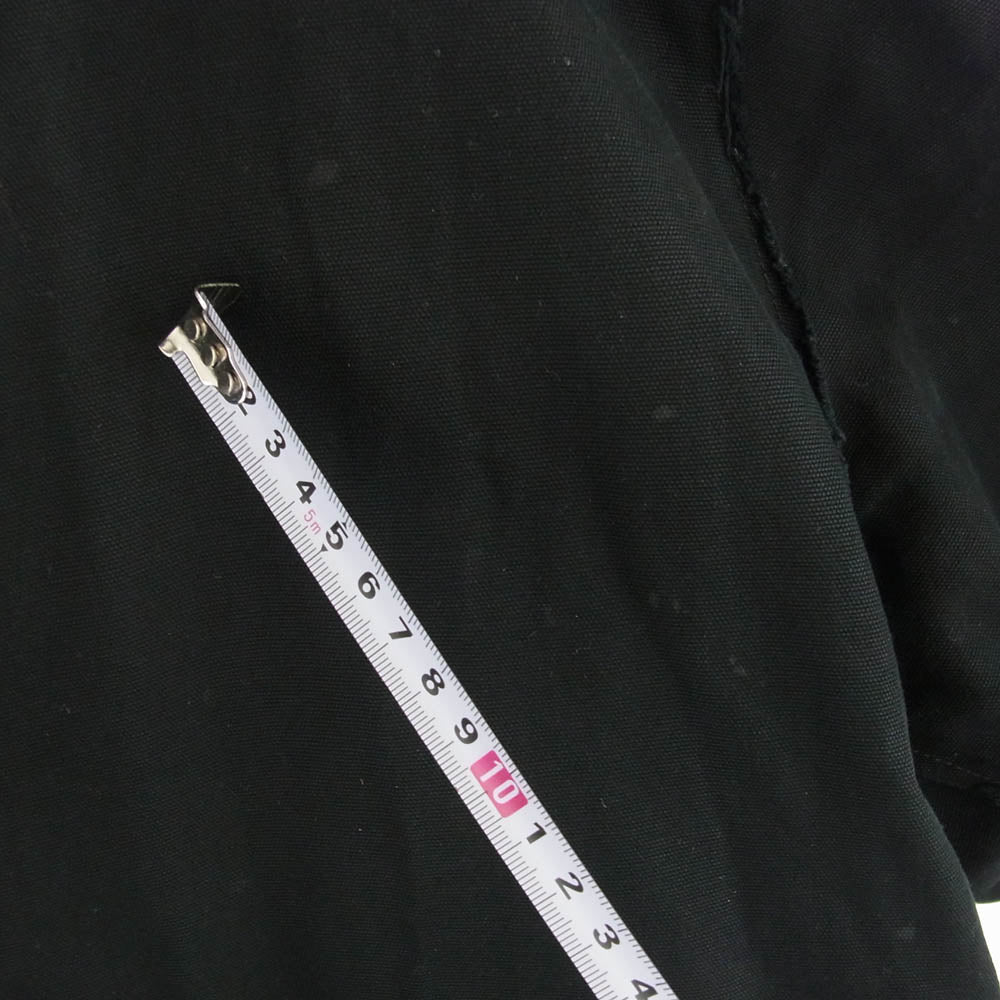 OFF-WHITE オフホワイト WORK COAT Virgil Abloh ワーク スタッフ ステンカラー コート ブラック系 S【中古】