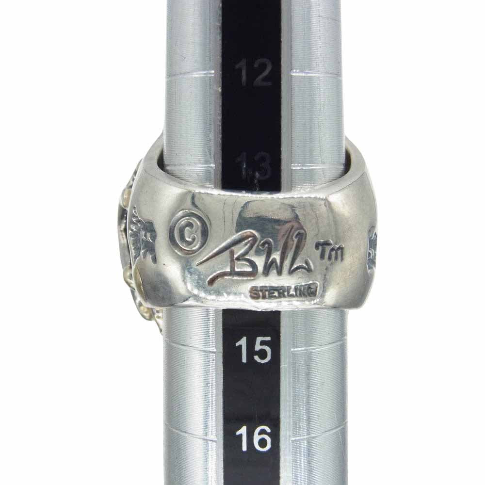 BILL WALL LEATHER ビルウォールレザー Medium Master Skull ミディアム マスタースカル リング w/スパイダーウェブ 18Kゴールドサダー シルバー系 ゴールド系 14.5号【中古】