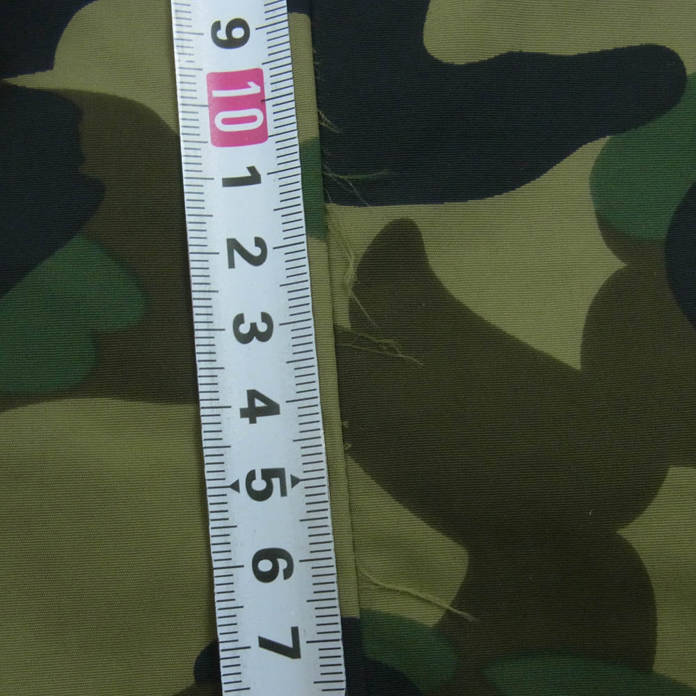 A BATHING APE アベイシングエイプ 猿迷彩 ジップアップ ナイロン ジャケット グリーンカモ グリーン系 XXS【中古】