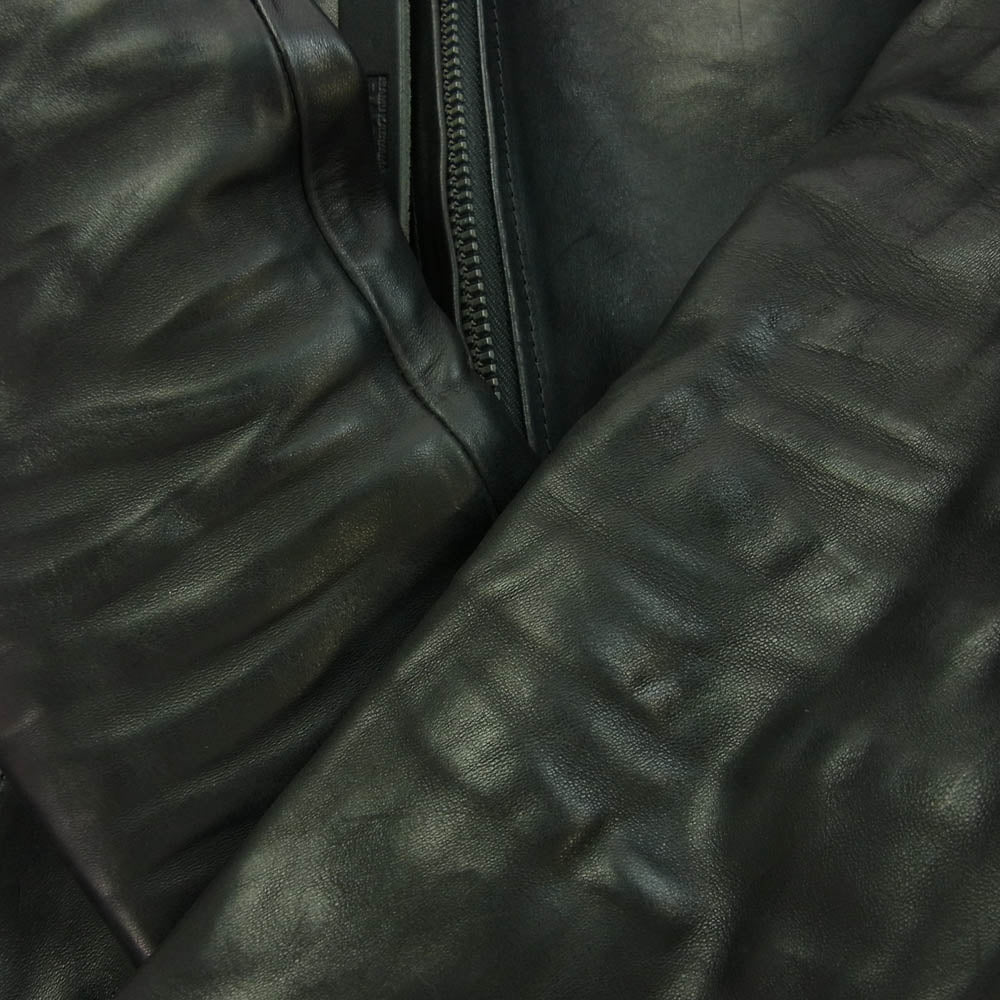 ISAMUKATAYAMA BACKLASH イサムカタヤマバックラッシュ 19AW 1839-01 イタリーホースバケッタ レザー セミダブル ライダース ジャケット ブラック系 S【中古】