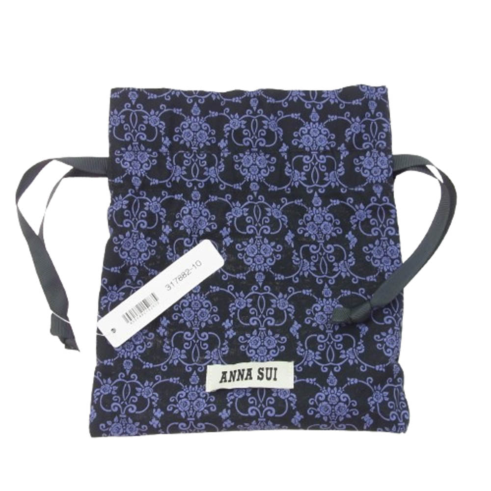 ANNA SUI アナスイ 317882-10 リーブル 口金 がま口 二つ折り 財布 ウォレット ダークグレー系【新古品】【未使用】【中古】