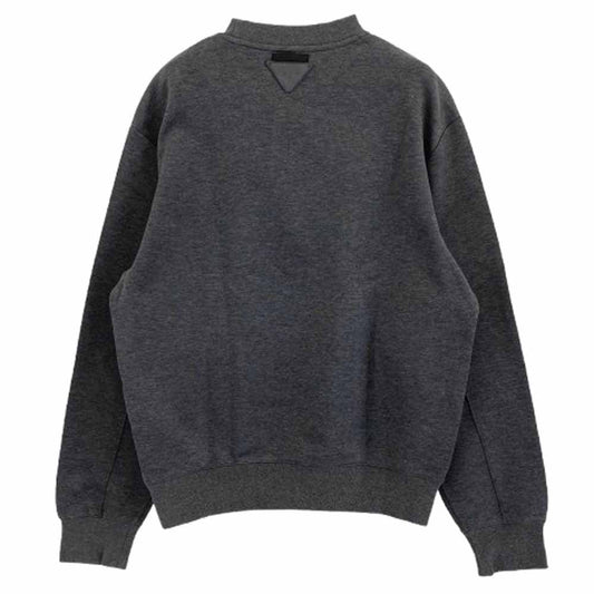 PRADA プラダ UJL988 トライアングル ロゴ クルーネック スウェット グレー系 M【中古】