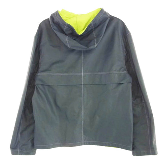 HERMES エルメス 国内正規品 フランス製 リバーシブル レザー ナイロン パーカー フーディー ジャケット グレー系 ライトグリーン系 464【中古】