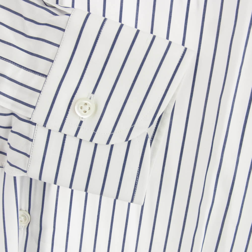 マリアサンタンジェロ 18-PR00-68 イタリア製 ストライプ 長袖 シャツ ブルー系 ホワイト系【新古品】【未使用】【中古】