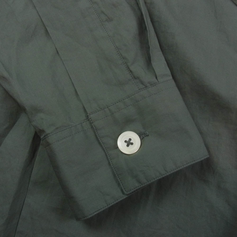 MARGARET HOWELL マーガレットハウエル 579-3250002 コットン スタンドカラー バンドカラー 長袖 シャツ カーキ系 M【美品】【中古】