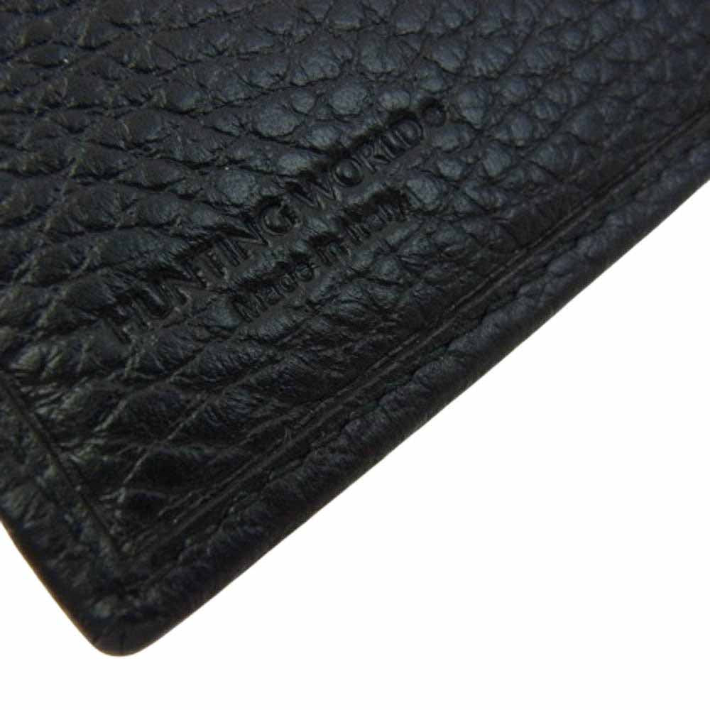 HUNTING WORLD ハンティングワールド 320-13A BATTUEORIGIN ナイロン レザー ウォレット 2つ折り財布 ブラック系【極上美品】【中古】