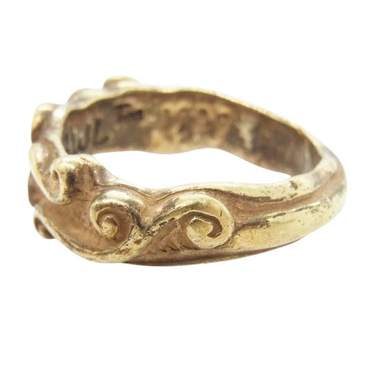 BILL WALL LEATHER ビルウォールレザー Wave ウェーブ リング ゴールドコーティング スターリングシルバー ゴールド系 17.5号【中古】