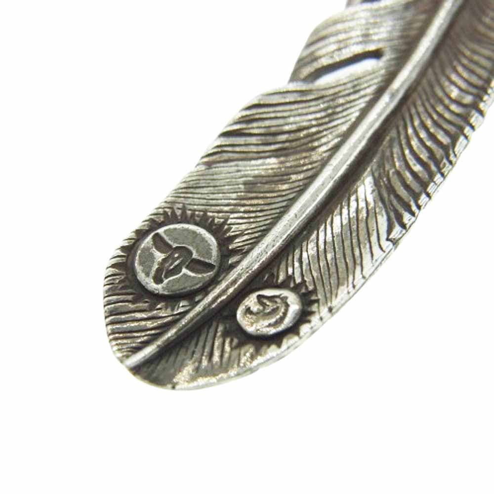 TADY&KING タディアンドキング 銀縄 フェザー 右向き ストーン カスタム ペンダント トップ シルバー系【中古】