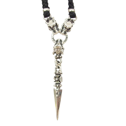 TRAVIS WALKER トラヴィスワーカー KCS056 販売証明カード付属 Dagger w/3 Gargoyles w/Braided Leather Necklace ダガー 3ガーゴイル ブレイドレザー ネックレス シルバー系【中古】