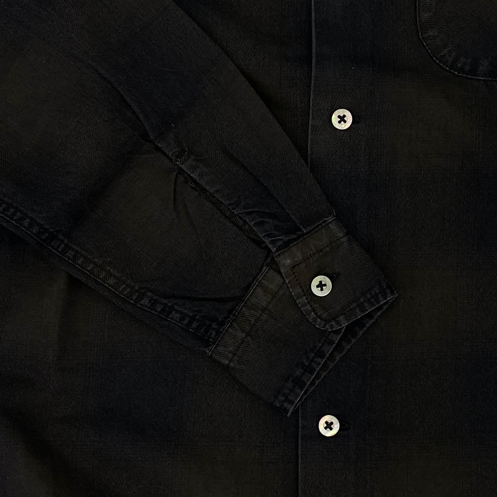 MINEDENIM マインデニム 2008-5002-67-012 OMBRE CHECK DENIM OPEN COLLAR SH オンブレ チェック オープンカラー 長袖 シャツ ブラウン系 ネイビー系 1【中古】