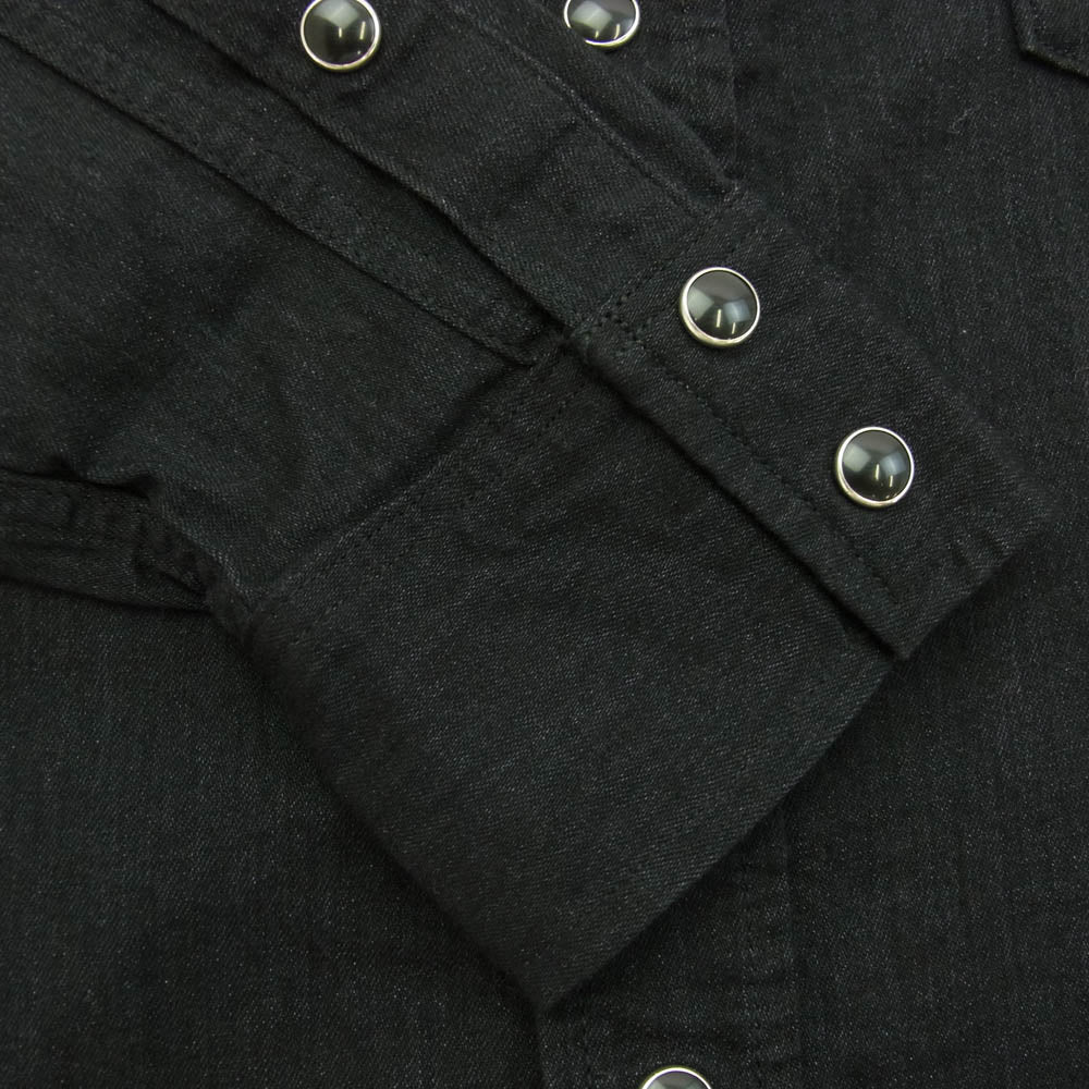 MINEDENIM マインデニム WST-501-91-013 5.5oz Western SH OWS ストレッチ素材 デニム ウエスタン 長袖 シャツ ブラック系 1【中古】