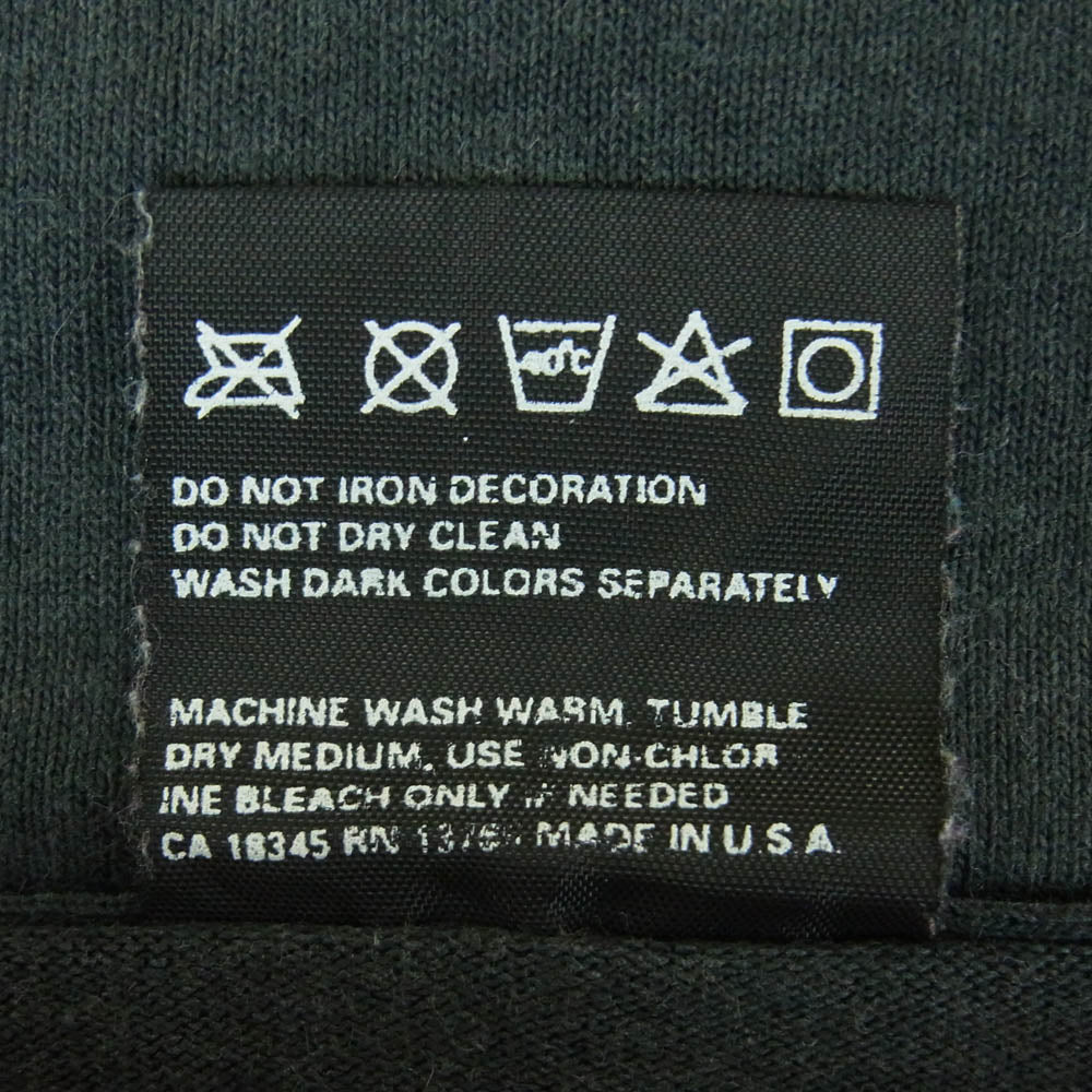 ヴィンテージ 90s USA製 FRUIT OF THE LOOM 黒タグ プリント 半袖 Tシャツ ダークグレー系 黒に近いダークグレー系 L【中古】