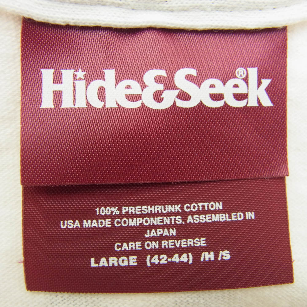 HideandSeek ハイドアンドシーク 24SS Team Far East S/S Tee チームロゴ バックロゴ 半袖 Tシャツ ホワイト系 L【中古】