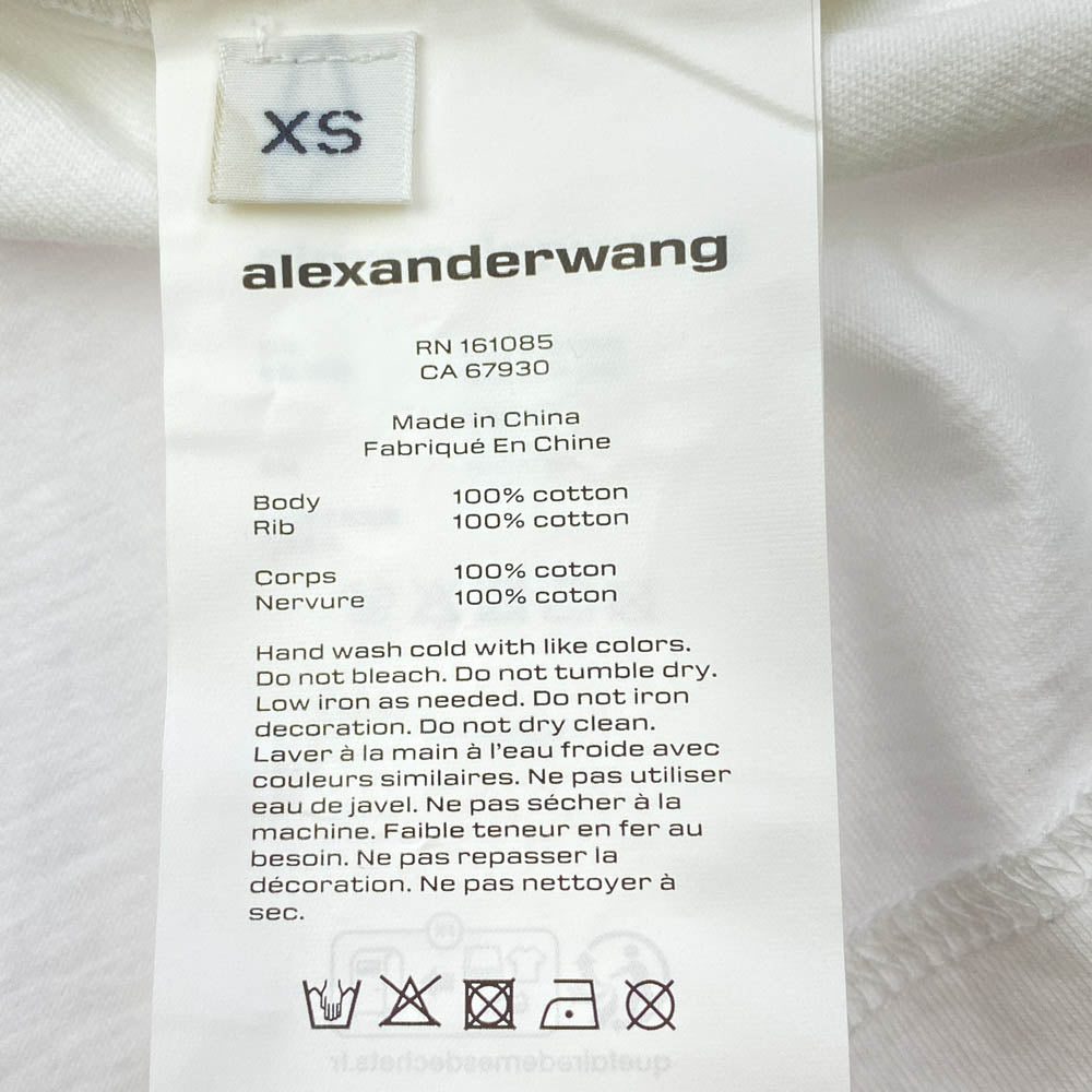 Alexander Wang アレキサンダーワン UCC1251786 alexanderwang.t DISTRESSED LOGO TEE ダメージ加工 ロゴ Tシャツ ホワイト ホワイト系 XS【新古品】【未使用】【中古】