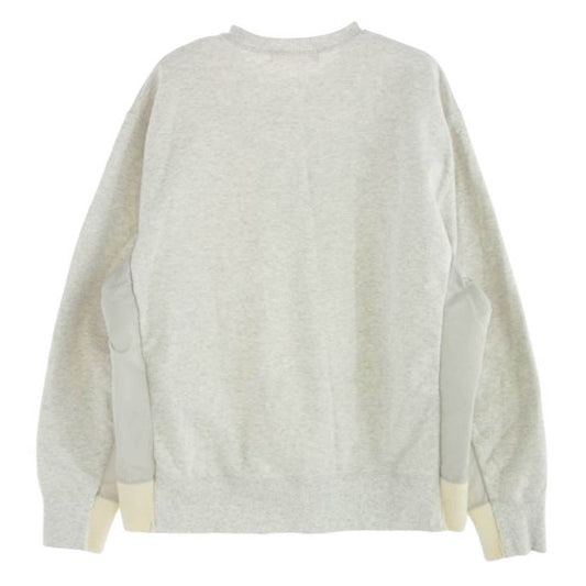 TOGA トーガ 24AW TZ242-JL987 TOO Embroidery sweatshirt ナイロン切替 刺繍 プルオーバー スウェットシャツ グレー系 S【中古】