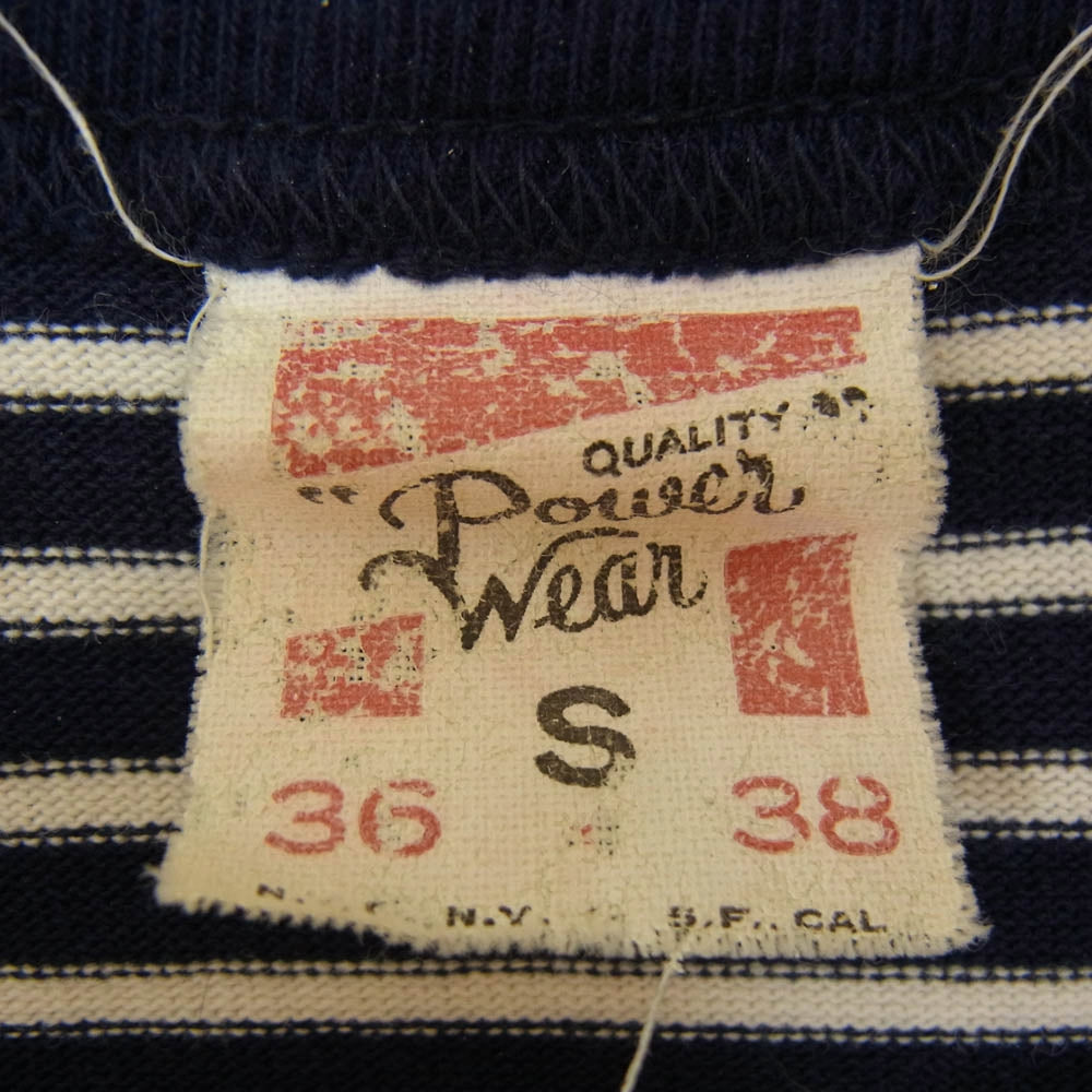 FREEWHEELERS フリーホイーラーズ power wear ボーダー Tシャツ ネイビー系 S【中古】