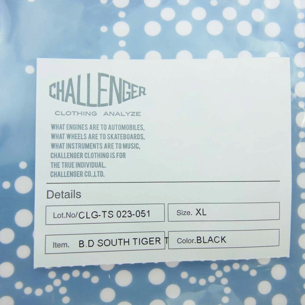 CHALLENGER チャレンジャー 23AW CLG-TS 023-051 B.D SOUTH TIGER TEE タイガープリント 半袖 Tシャツ ダークグレー系 XL【中古】