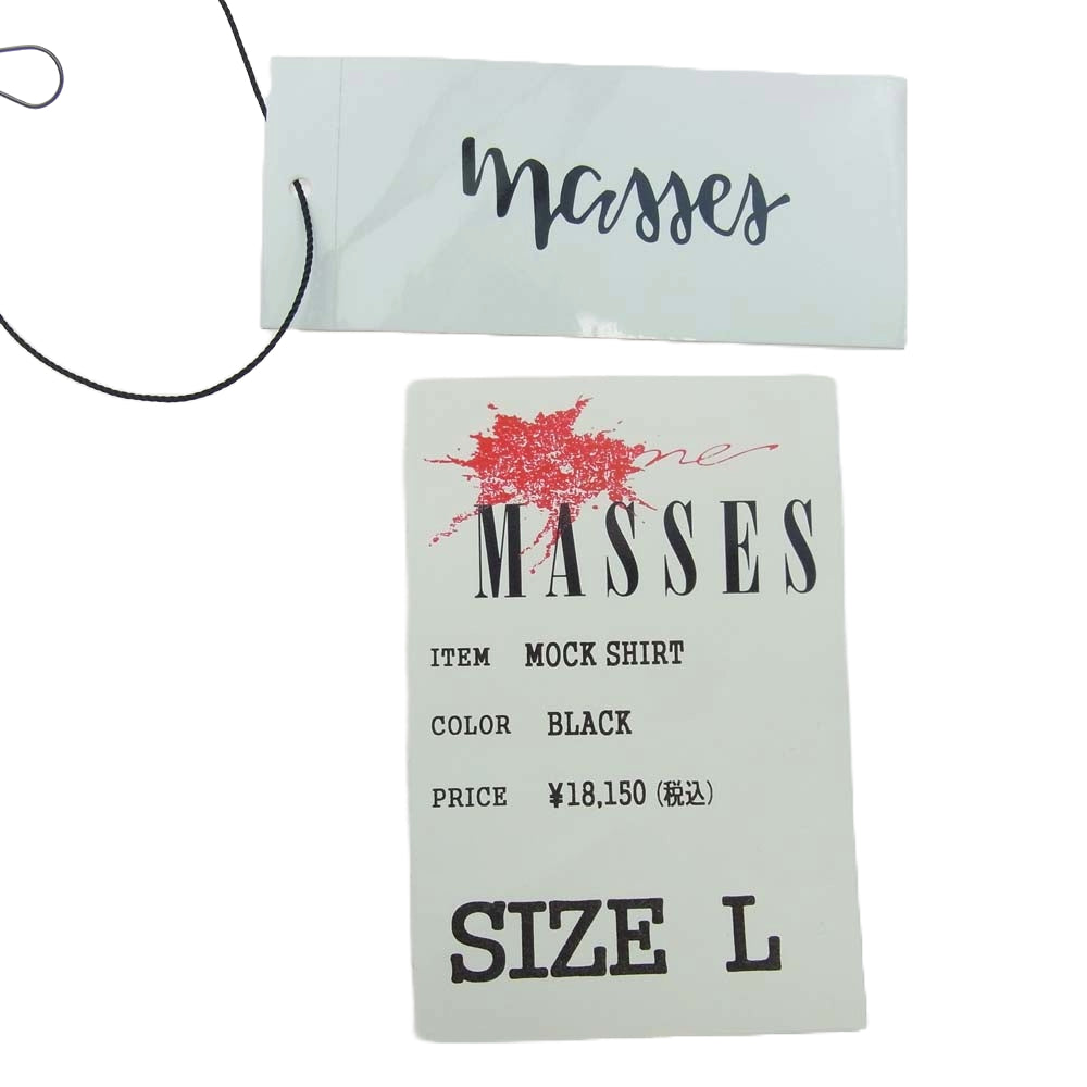 MASSES マシス MOCK SHIRT モック シャツ カットソー ブラック ブラック系 L【中古】