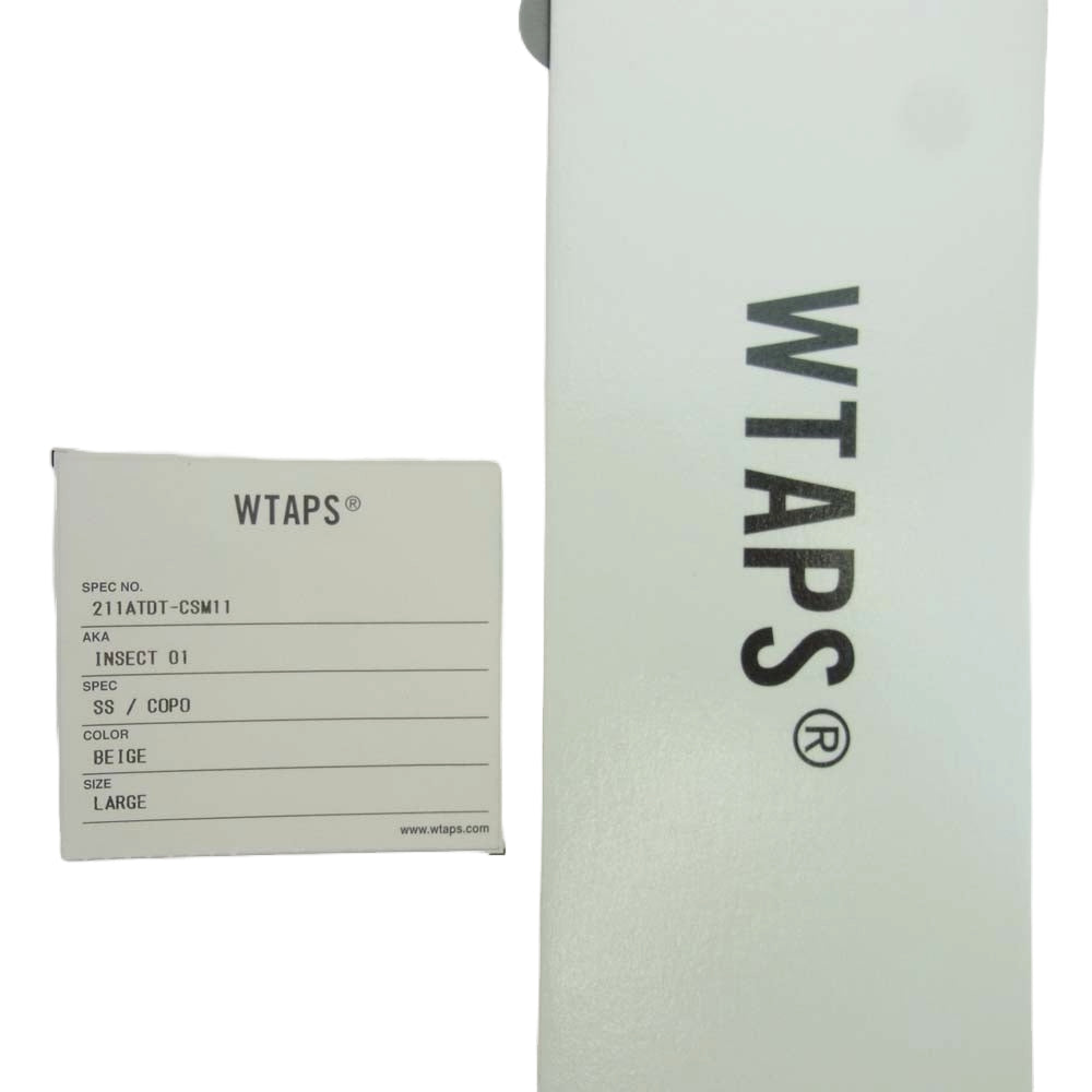 WTAPS ダブルタップス 21SS 211ATDT-CSM11 INSECT 01 / SS / COPO インセクト ロゴ 半袖 Tシャツ ベージュ系 L【中古】