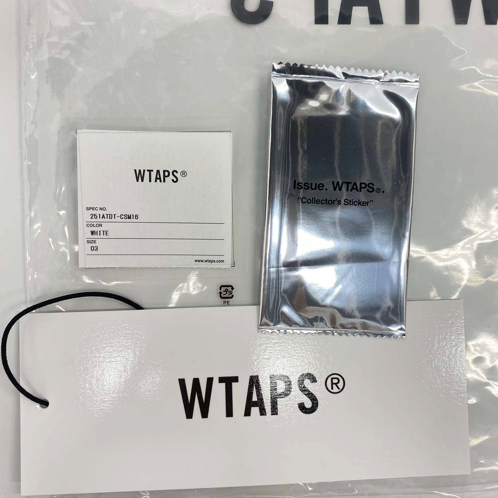 WTAPS ダブルタップス 25SS 251ATDT-CSM16 IDENTITY/LS/COTTON 胸刺繍 バックプリント 長袖 Tシャツ カットソー ホワイト系 03【中古】