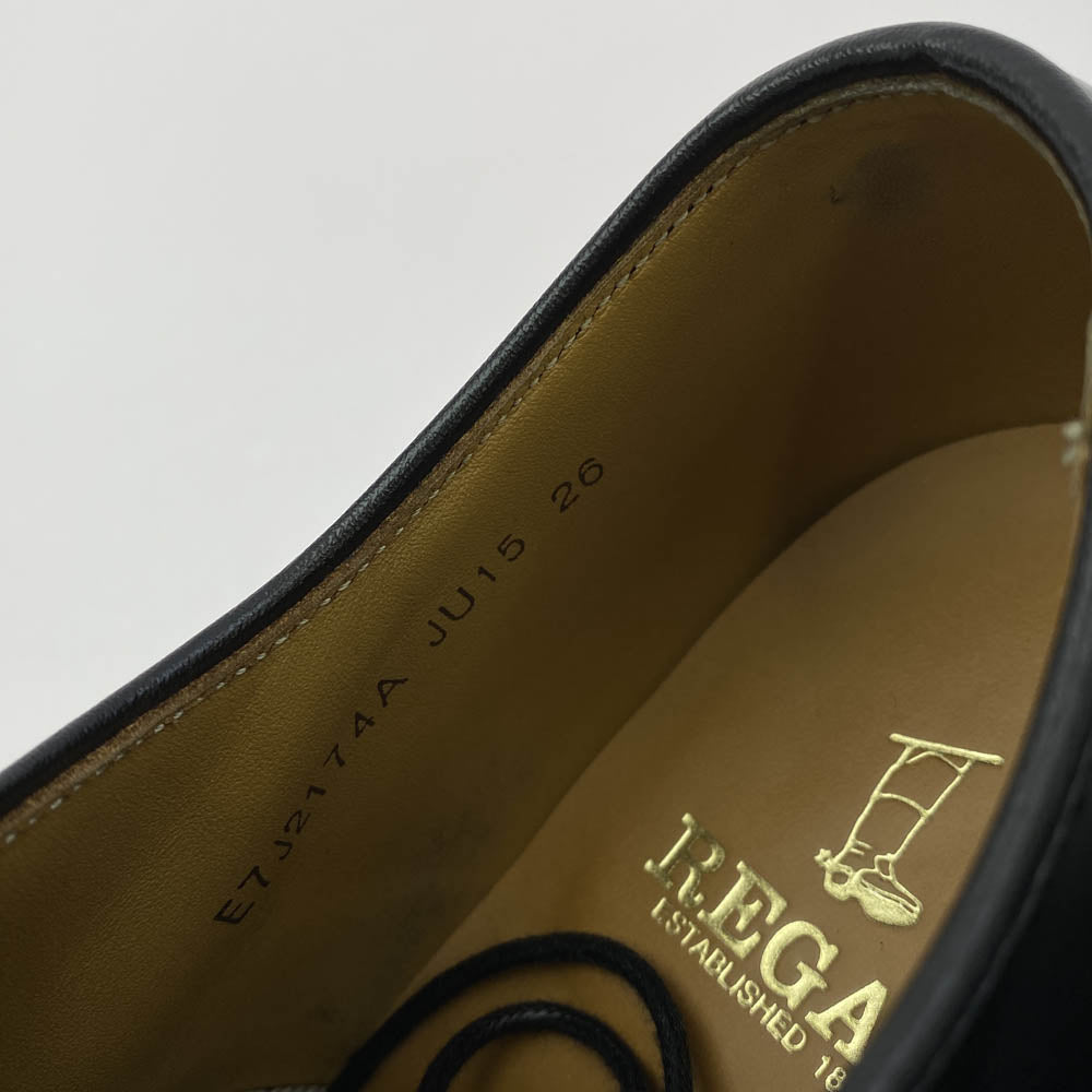 REGAL リーガル E7J2174A JU15 Uチップ レースアップ レザー シューズ ブラック系 26【中古】