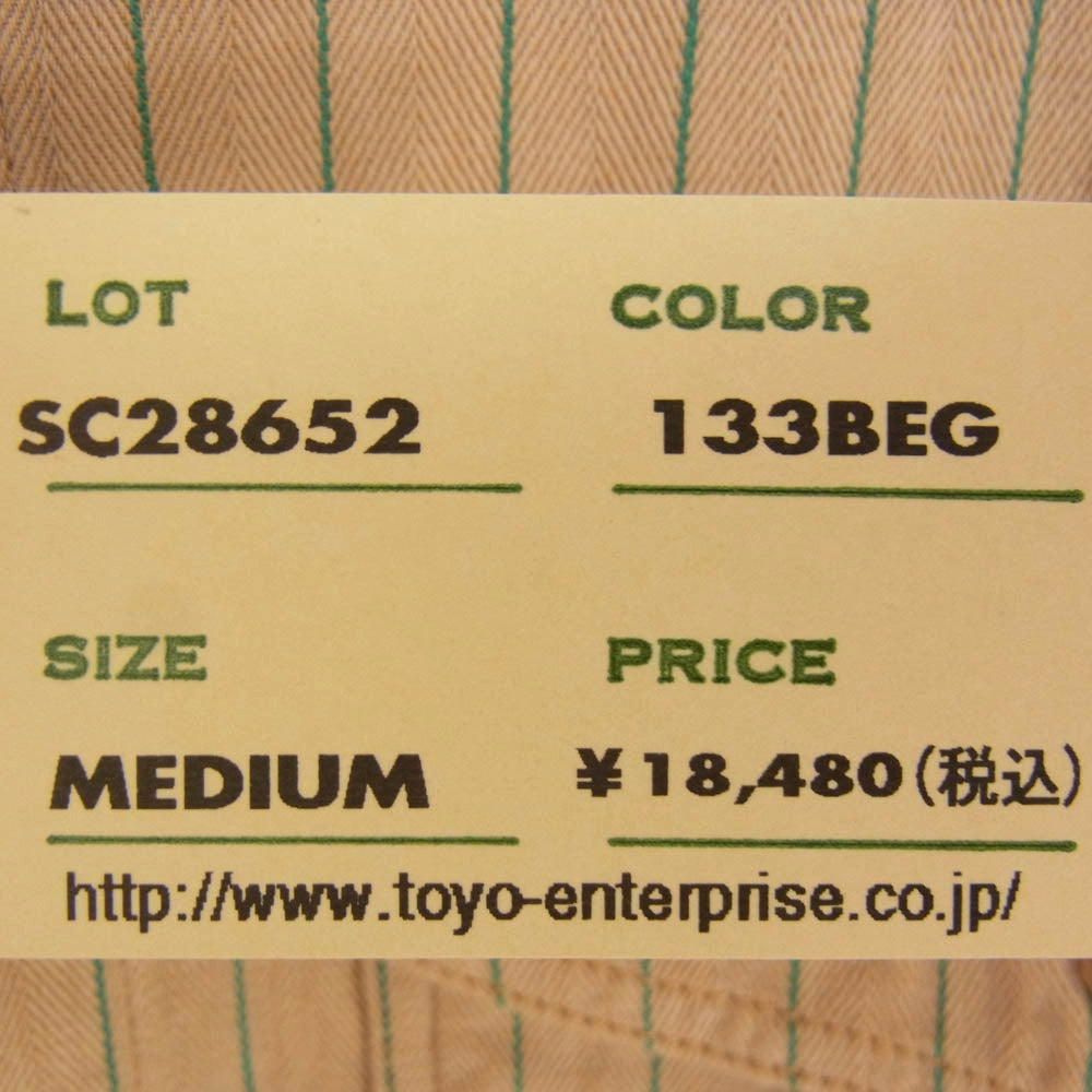 SUGAR CANE シュガーケーン SC28652 COKE STRIPE WORK SHIRT コーク ストライプ ワーク シャツ 長袖シャツ ベージュ系 M【新古品】【未使用】【中古】