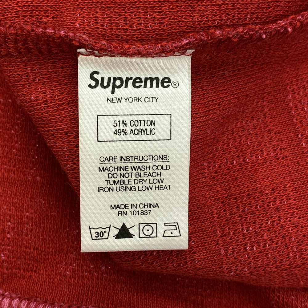 Supreme シュプリーム 19SS Grid Jacquard S/S Top グリッド ジャガード 半袖 Tシャツ レッド系 M【中古】