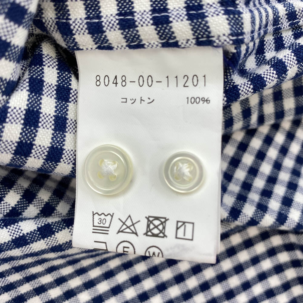 Nigel Cabourn ナイジェルケーボン 8048-00-11201 ボタンダウン ギンガムチェック 半袖 シャツ ネイビー系 52【中古】