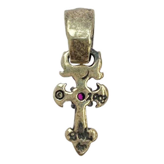 BILL WALL LEATHER ビルウォールレザー セーラークロス チャーム ストーンカスタム ペンダントトップ シルバー系 ピンク系【中古】