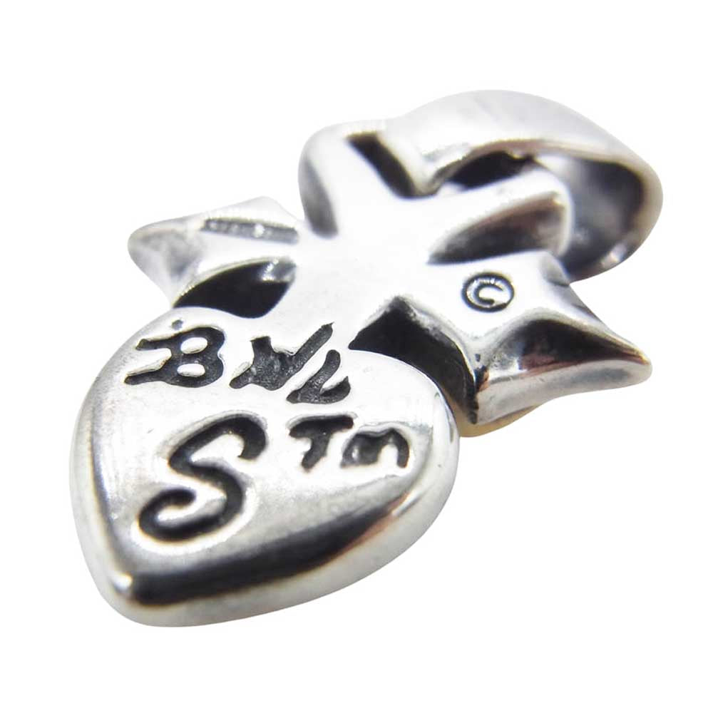 BILL WALL LEATHER ビルウォールレザー ピアストハート with ゴールドクラウン チャーム ペンダントトップ シルバー系 ゴールド系【中古】