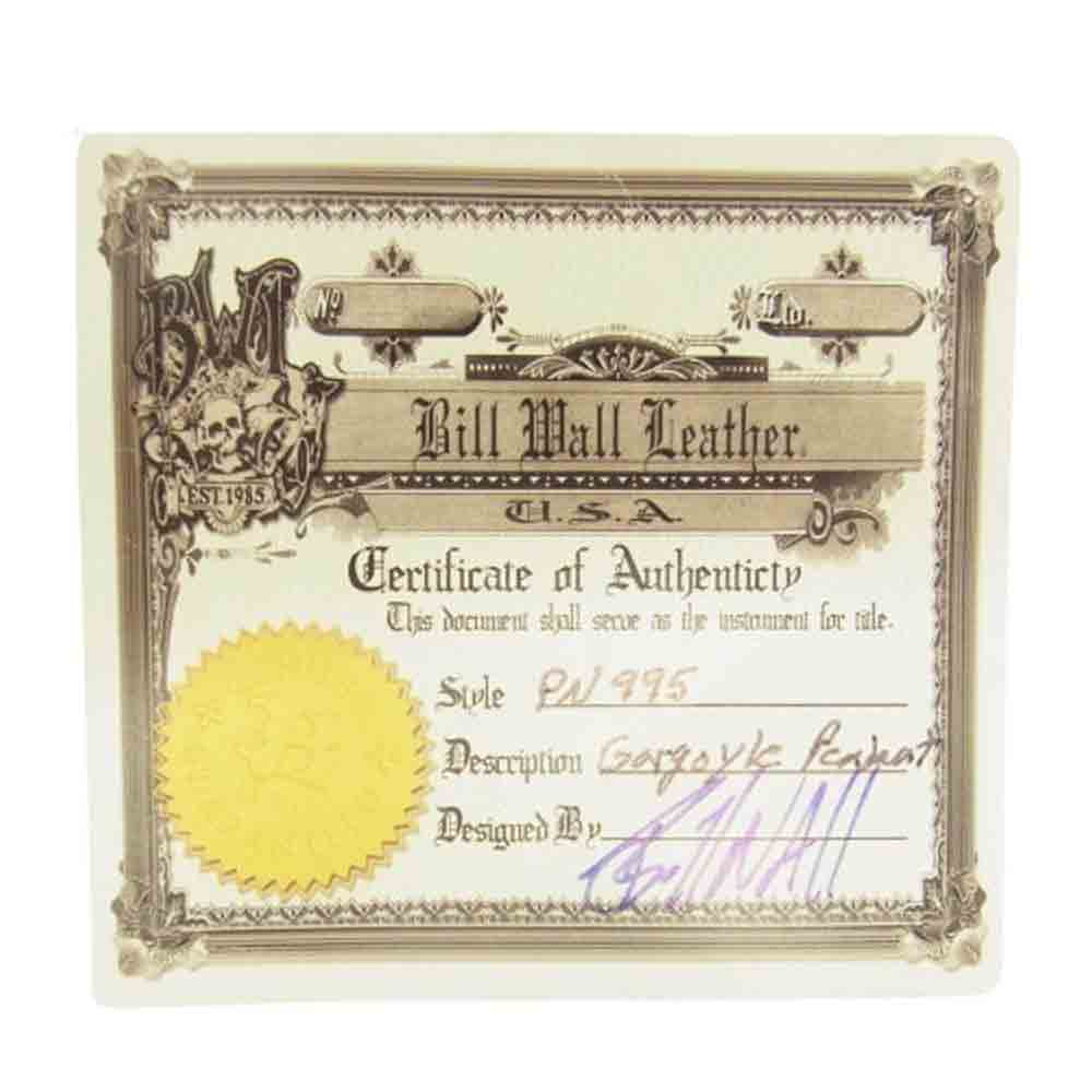 BILL WALL LEATHER ビルウォールレザー ギャランティ付属 ガーゴイル ペンダントトップ w/ブラック セラミックボール シルバー系 ブラック系【中古】