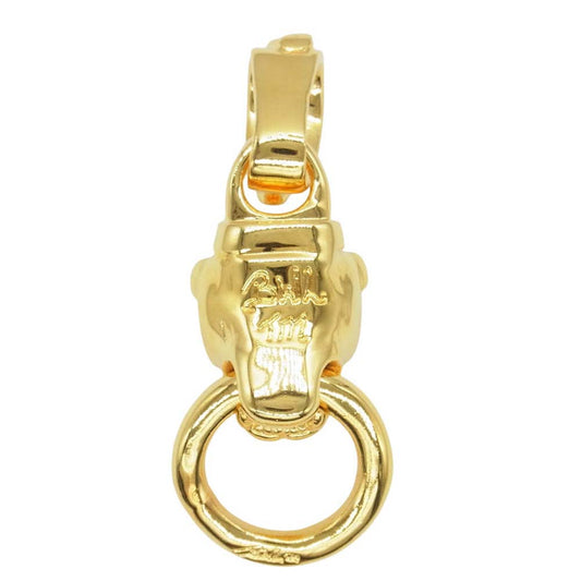 BILL WALL LEATHER ビルウォールレザー パンサー ヘッド w/リング ウェーブベイル ペンダントトップ ゴールドコーティング スターリングシルバー ゴールド系【中古】