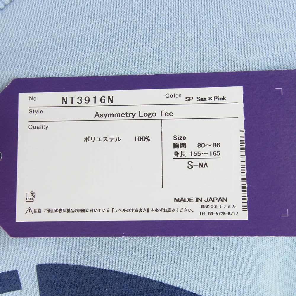 THE NORTH FACE ノースフェイス NT3916N PURPLE LABEL パープルレーベル Asymmetry Logo Tee アシンメトリーロゴ ドッキング Tシャツ 半袖カットソー ピンク系 ライトブルー系 S【新古品】【未使用】【中古】