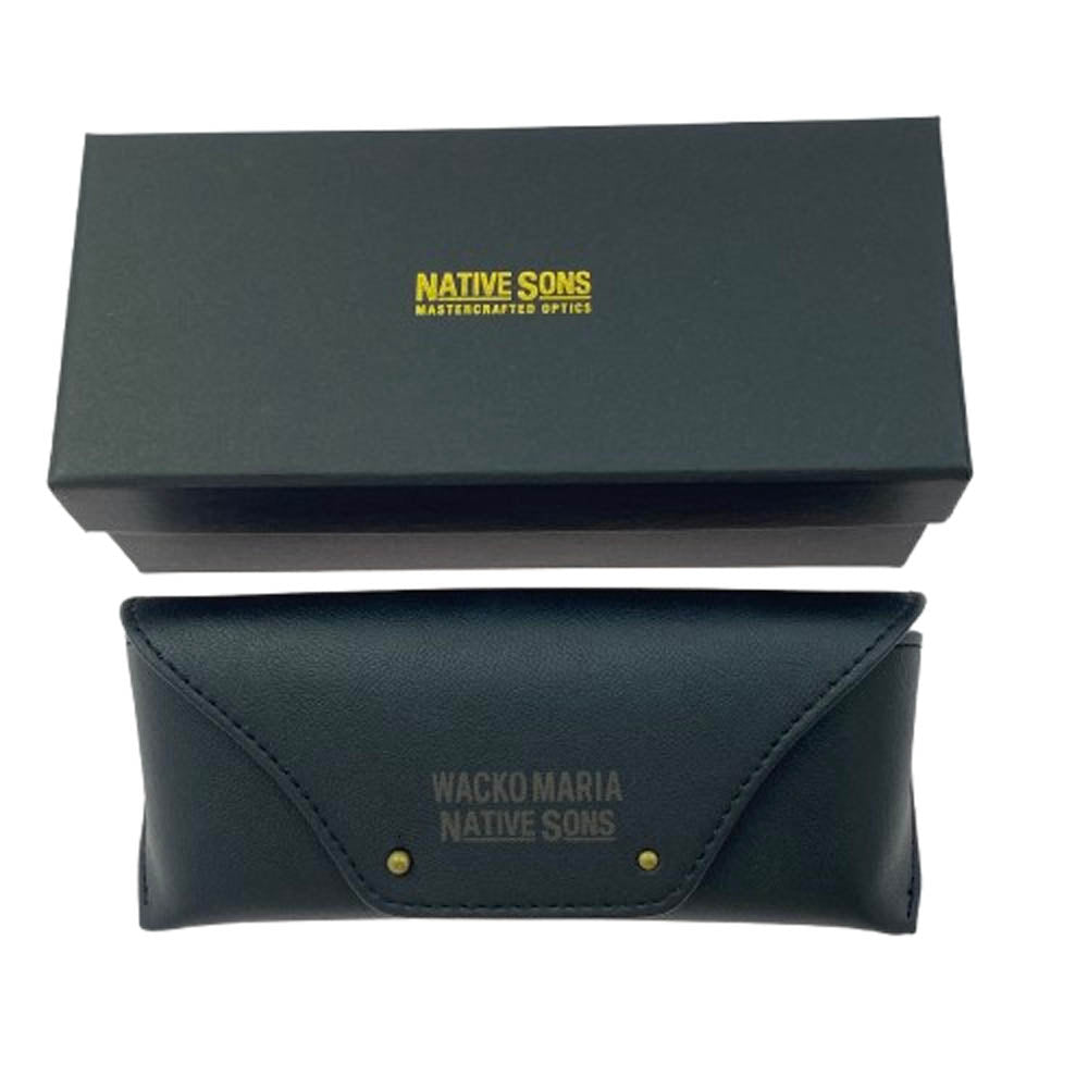 WACKO MARIA ワコマリア NATIVE SONS GLASSES GUERRERO ネイティブサンズ ウェリントン サングラス メガネ ブラック系 46.2□22.5-144【中古】