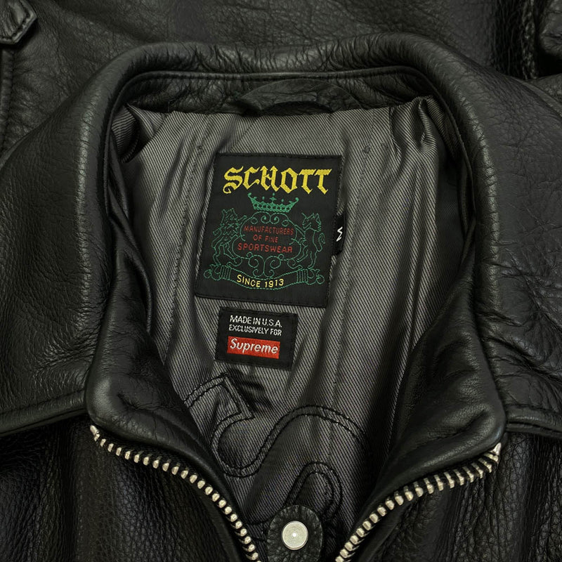 Supreme シュプリーム 17SS J20S7 USA製 Schott ショット leather work