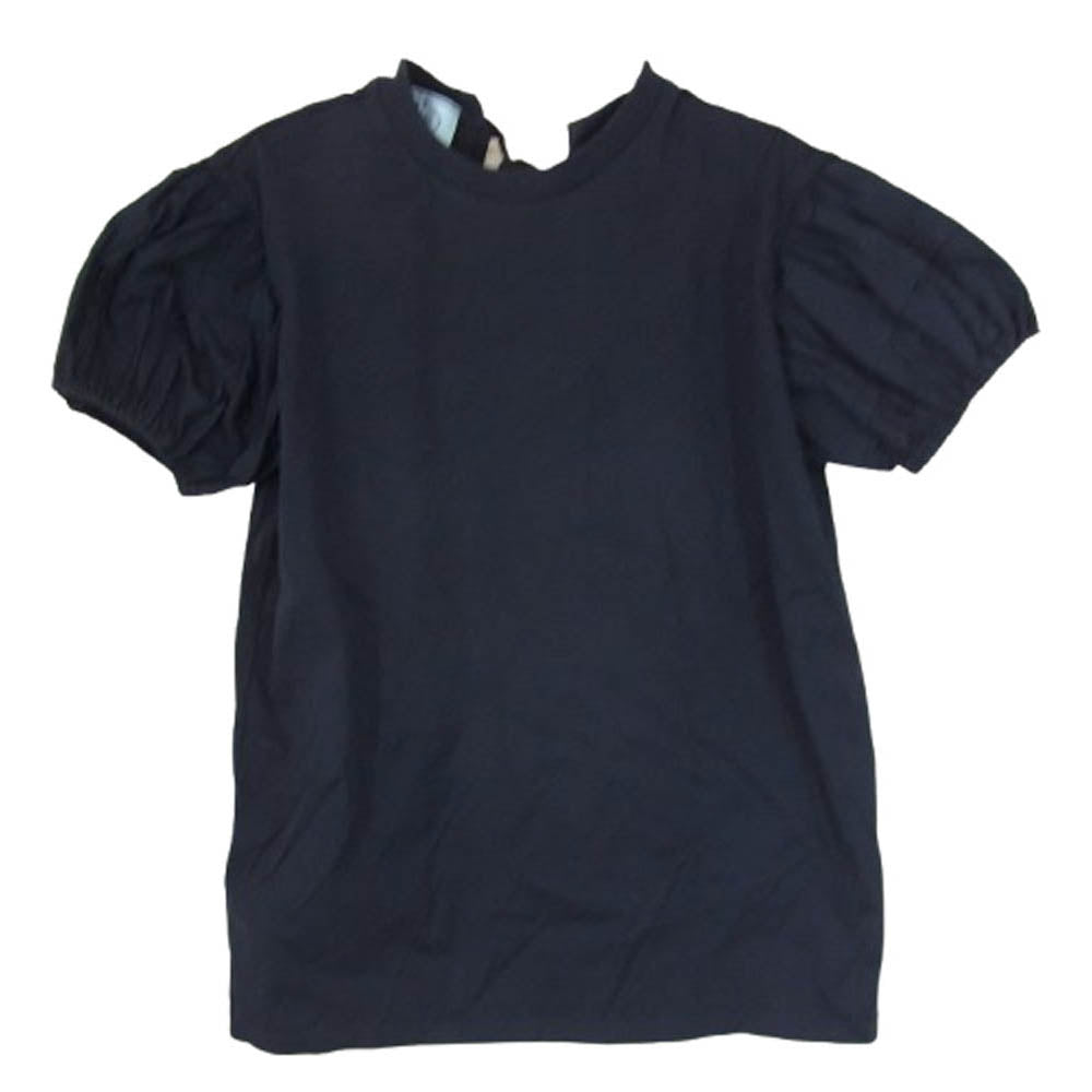 PRADA - PRADA プラダ 35876G R181 1Q1D パフスリーブ バックリボン 半袖 Tシャツ ネイビー系 XS【中古】 PRADA プラダ 35876G R181 1Q1D パフスリーブ バックリボン 半袖 T