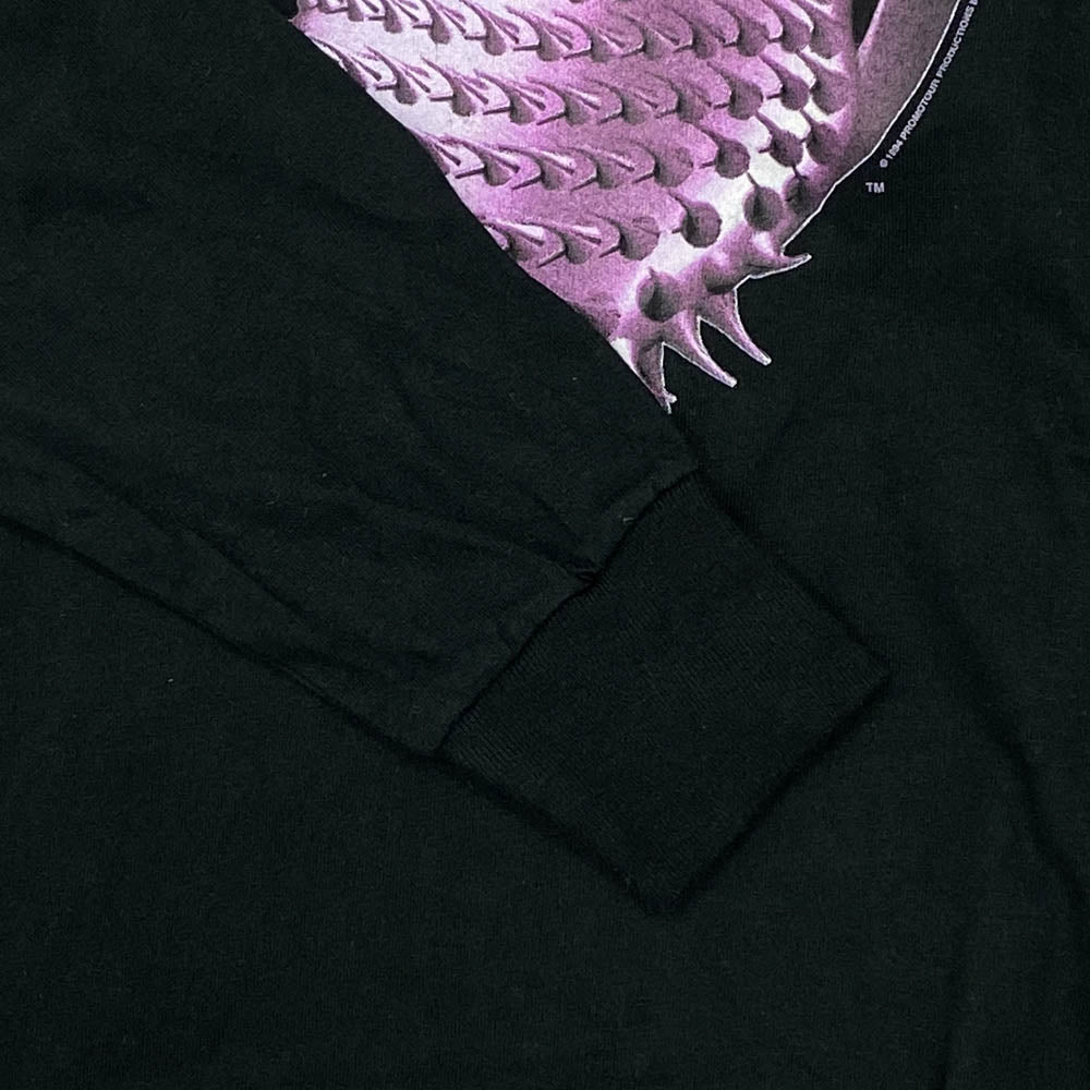 ヴィンテージ 90s USA製 The Rolling Stones ローリング ストーンズ Voo Doo Lounge スパイクタン バンド 長袖 Tシャツ FRUIT OF THE LOOM 黒系 ブラック系 XL【中古】