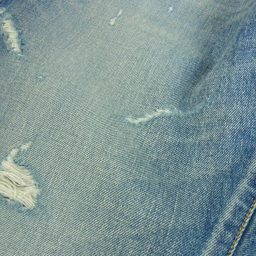 SEQUEL シークエル 25SS SQ-25SS-PT-07 FRAGMENT DAMAGE DENIM PANTS フラグメント ダメージ テーパード デニム パンツ インディゴブルー系 M【美品】【中古】