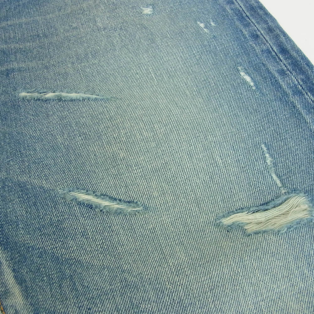 SEQUEL シークエル 25SS SQ-25SS-PT-07 FRAGMENT DAMAGE DENIM PANTS フラグメント ダメージ テーパード デニム パンツ インディゴブルー系 M【美品】【中古】
