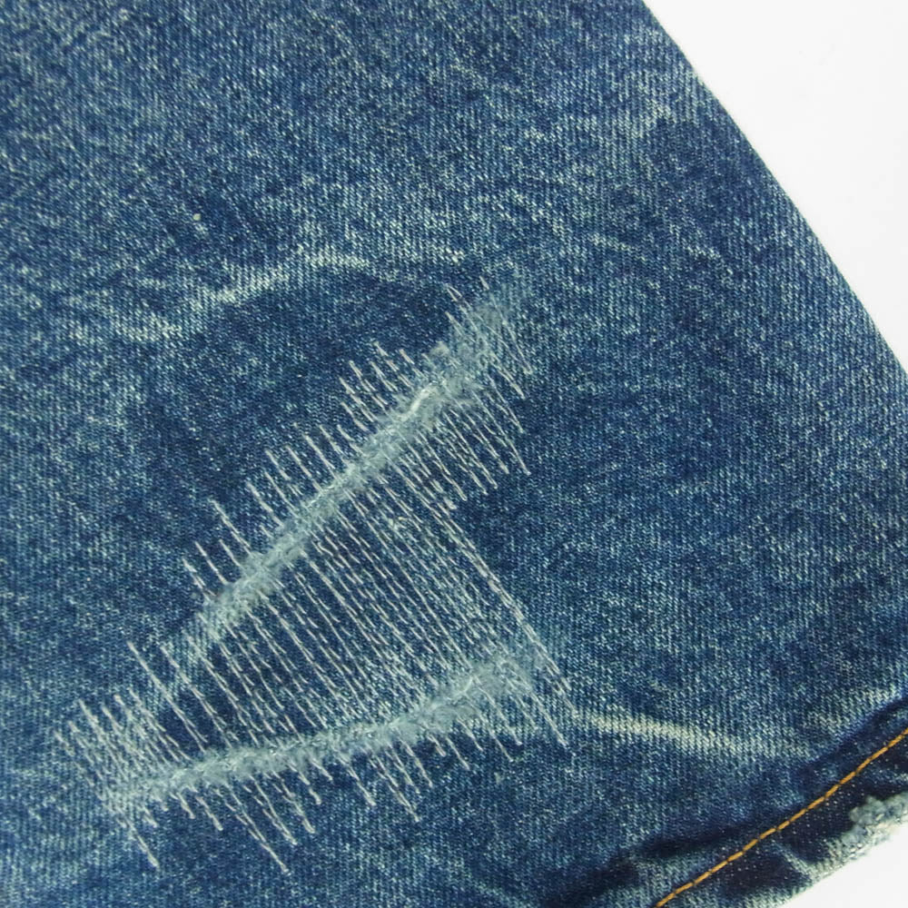 SEQUEL シークエル 24AW SQ-24AW-PT-10 FRAGMENT DAMAGE DENIM PANTS フラグメント ダメージ テーパード デニム パンツ インディゴブルー系 M【美品】【中古】